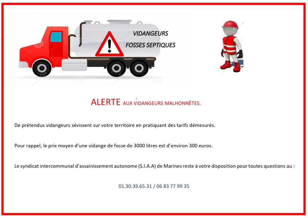 Vigilance vidangeurs fosses septiques | Saint-Cyr-en-Arthies